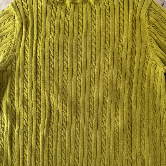 Izod Green Crew Neck Sweater Cable Knit Size XL - Picture 5 of 6